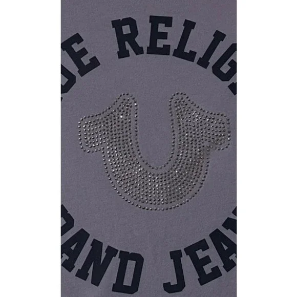 True Religion Womens Heirloom Lilac Crystal HS V-Neck Tee Light Purple Small New - Picture 6 of 7